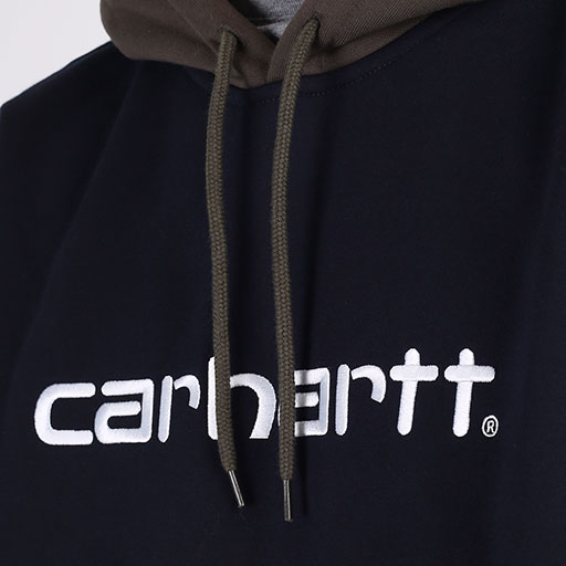 мужская разноцветная толстовка Carhartt WIP Hooded Tricol Sweat I028353-dark navy - цена, описание, фото 2